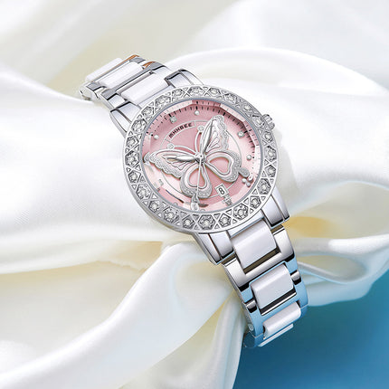 Butterfly Diamond-encrusted Luxury Women's Watch