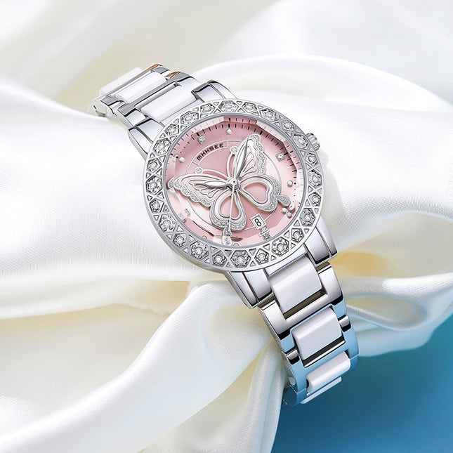 Butterfly Diamond-encrusted Luxury Women's Watch