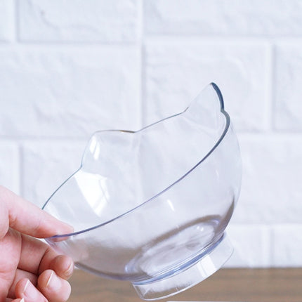 Oblique Mouth Transparent Single Pet Bowl