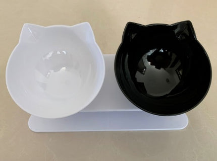 Oblique Mouth Transparent Single Pet Bowl