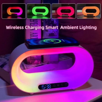 3 in 1 smart LED desk lamp with RGB light and alarm clock