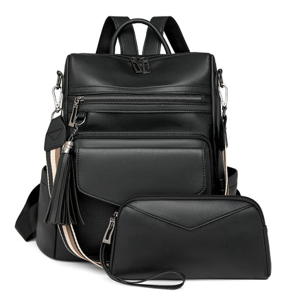 Retro Versatile Women's Backpack With Two-tone Fringe