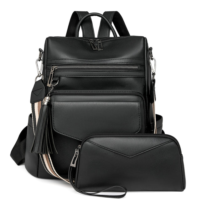 Retro Versatile Women's Backpack With Two-tone Fringe