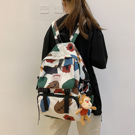 College Student Mori Style Contrast Color Travel Backpack