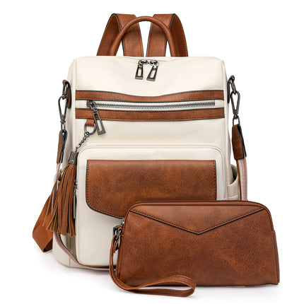 Retro Versatile Women's Backpack With Two-tone Fringe