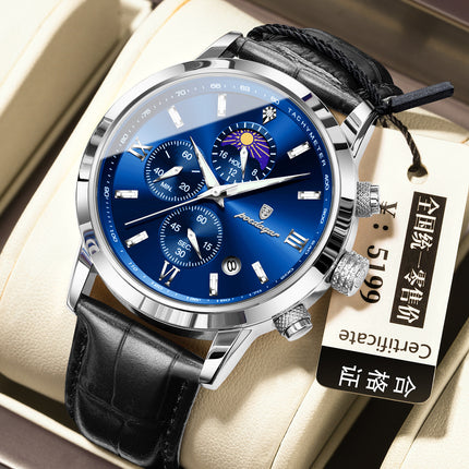 Men's Watch With Moon Phase & Multi-function Chronograph