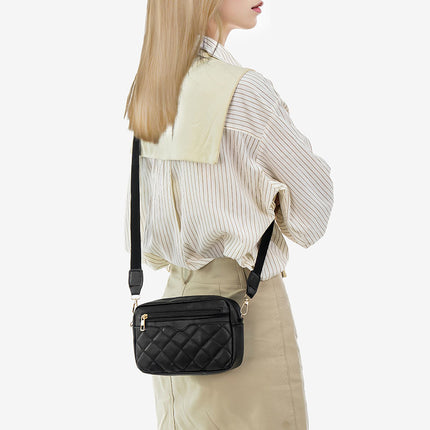 Ladies' Single-shoulder Embroidered Side-pull Crossbody Small Square Bag