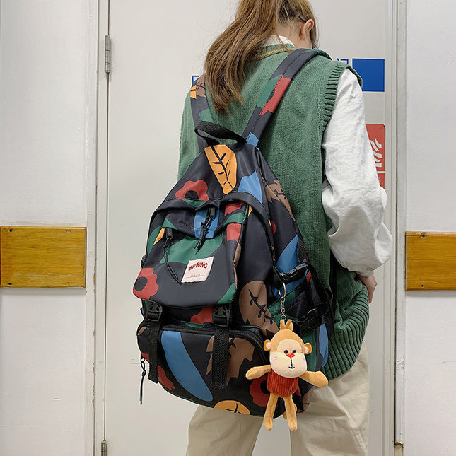 College Student Mori Style Contrast Color Travel Backpack