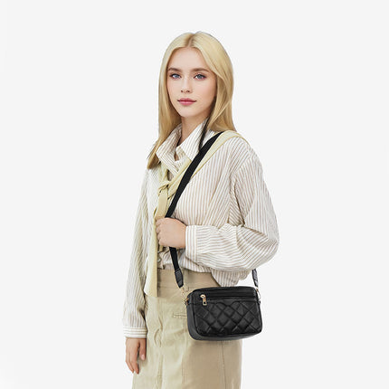 Ladies' Single-shoulder Embroidered Side-pull Crossbody Small Square Bag