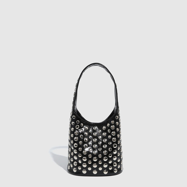 Premium Tortoiseshell Rivet Handbag Bucket