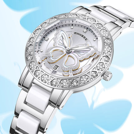 Butterfly Diamond-encrusted Luxury Women's Watch
