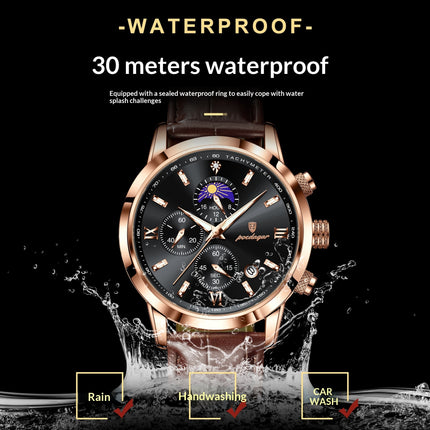 Men's Watch With Moon Phase & Multi-function Chronograph