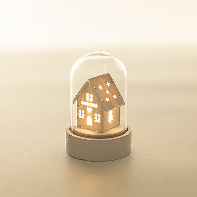 Luminous Wooden House Christmas Ornaments