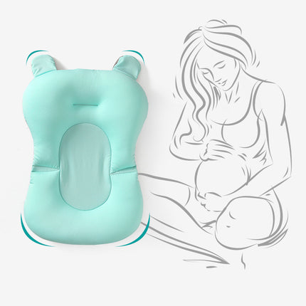 Infant bath support cushion for safe baby showering