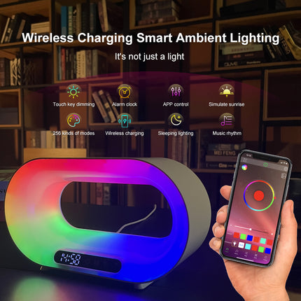 App controlled RGB night light with wireless charging