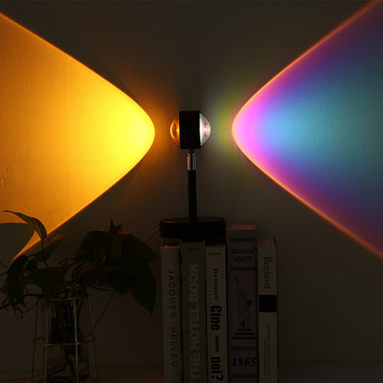 USB dual head sunset rainbow projection lamp for bedroom