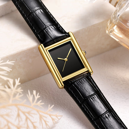 Minimalist leather strap watch for couples